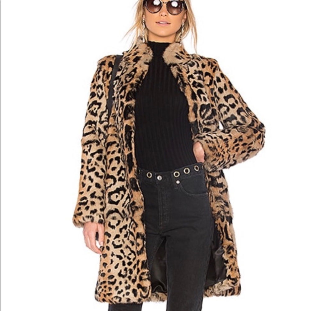TJD leopard fur coat
